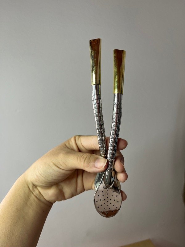 Producto - Bombillon torneado de alpaca y bronce