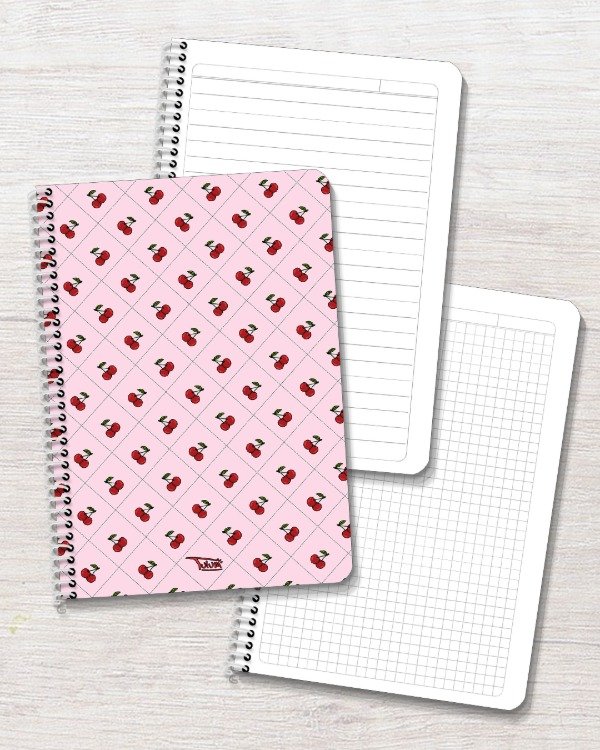 Producto - Cuaderno A5 flex ray/cuadr 60h dis. cherry