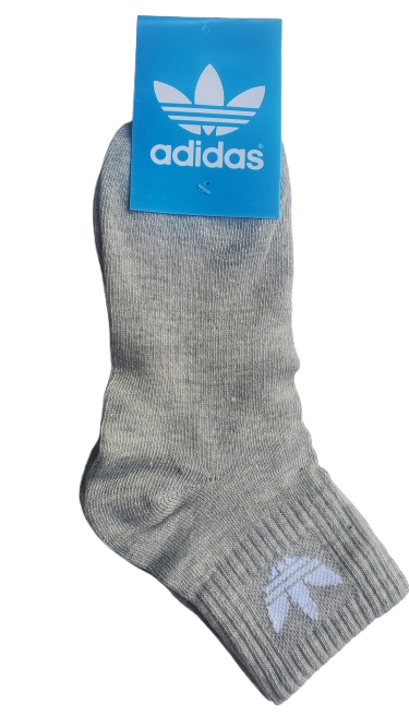 Producto - MEDIAS SOQUETE ALTO GRIS MELANGE LOGO BLANCO CLASICO 33 AL 42 PACK 12 UNI.