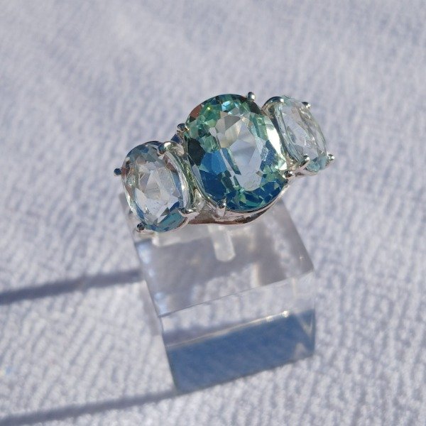 Producto - Anillo serena Plata 925 Aguamarina y berilos n 21 - 1