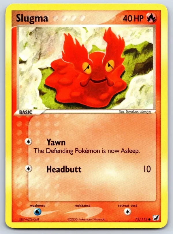Producto - Slugma - EX Unseen Forces 73/115 Vintage Tomokazu Komiya Pokemon TCG Card