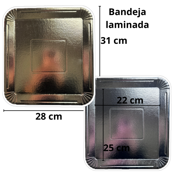 Producto - Bandeja de Cartón Laminada 31 x 28 cm