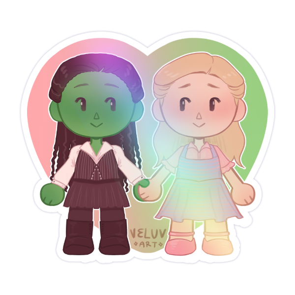 Producto - elphaba x glinda - sticker holográfico