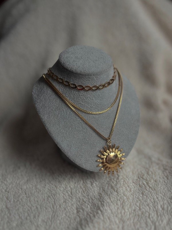 Producto - Collar doble gold sol