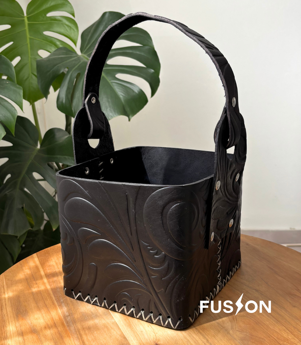 Producto - Canasta Matera Cuero Premium Labrada