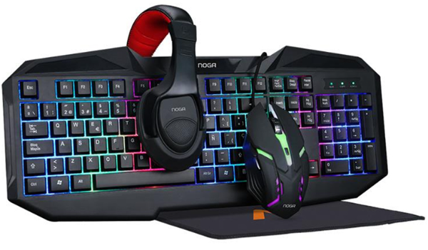 Producto - Teclado español + mouse + auriculares + mouse pad -usb -retroiluminacion LED