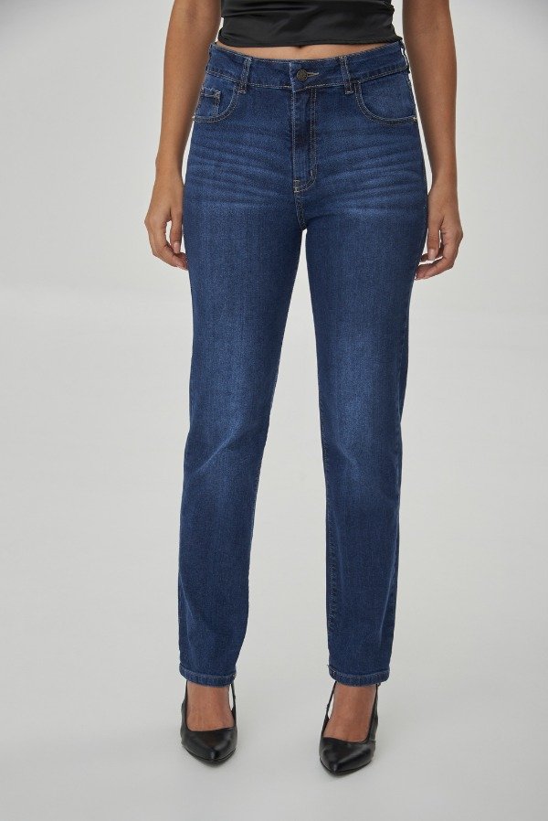 Producto - JEAN RECTO LUA CON BIGOTES AZUL - 1