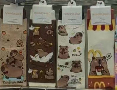 Producto - LW1-0016 MEDIA LARGAS CON DIBUJO DE  CAPYBARA