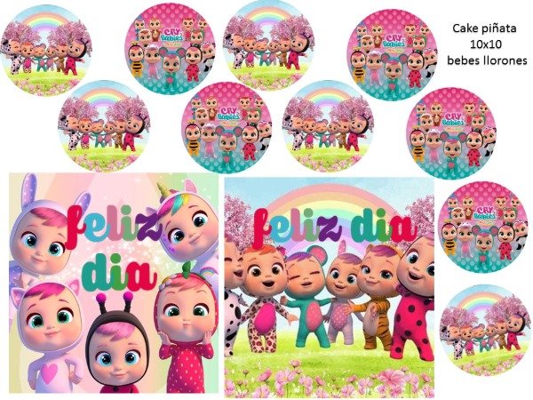 Producto - LAMINA TORTA RECTANGULAR O CAKE PIÑATA BEBE LLORONES