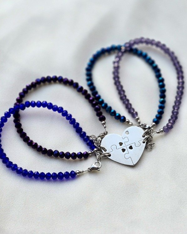 Producto - Pulsera para compartir x4 corazón