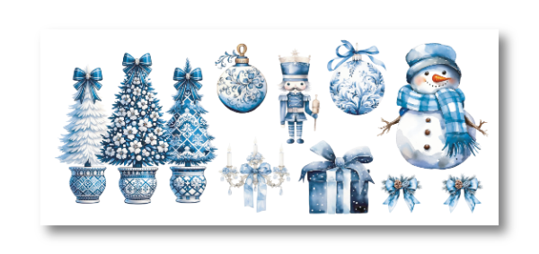 Producto - DTF UV 20x8cm - NAVIDAD AZUL 2