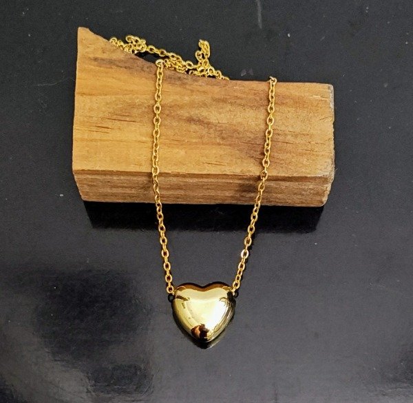 Producto - Collar Corazón Inflado Cadena 50 cm
