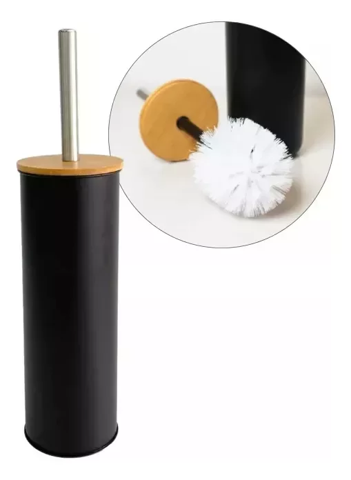 Producto - Escobilla De Inodoro Nordico De Acero Y Bambu