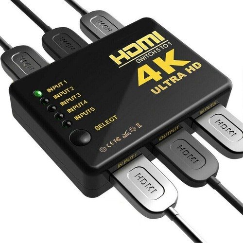 Producto - Switch Multiplicador De Puertos Hdmi 4k Con Control Remoto de 5 puertos