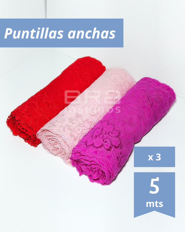 Producto - Combo Puntillas Navidad (3 Rollos de 5 Mts c/u)
