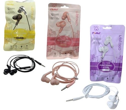 Producto - Auricular Time  Manos Libres 3 Colores (bolsita)