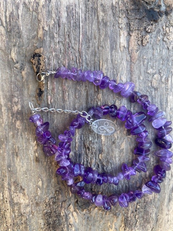 Producto - Gargantilla Amuleto Amatista Claridad mental y protección espiritual.