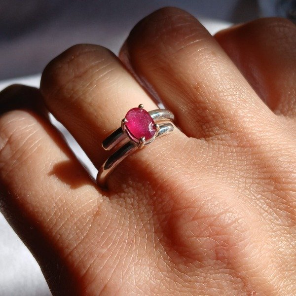 Producto - Anillo Plata 925 Rubi (tratado) Ajustable - 0