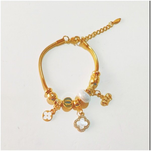 Producto - Pulsera charms acero dorado