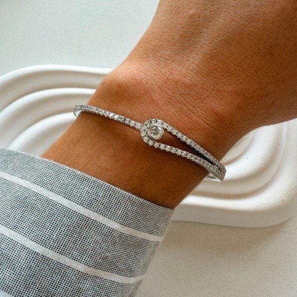 Producto - Pulsera esclava LUANA plateada