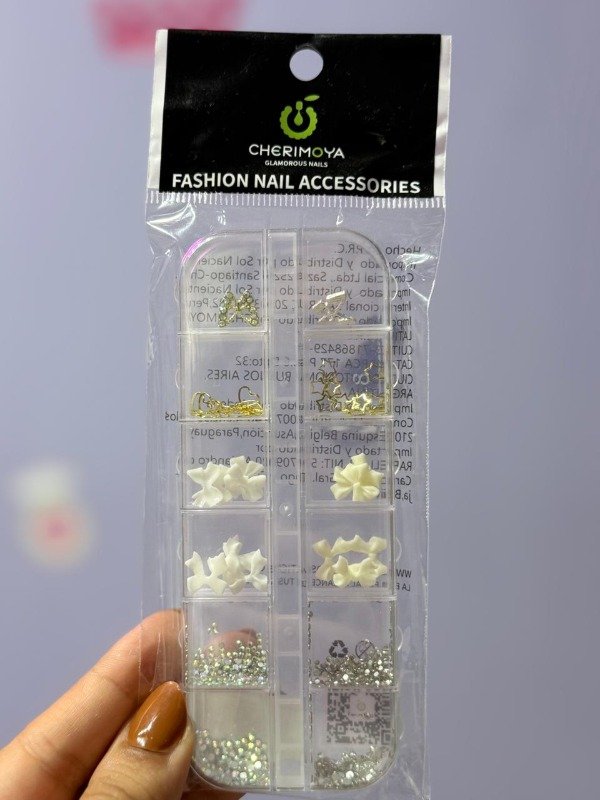 Producto - Deco mix Cherimoya moños + strass + mariposas