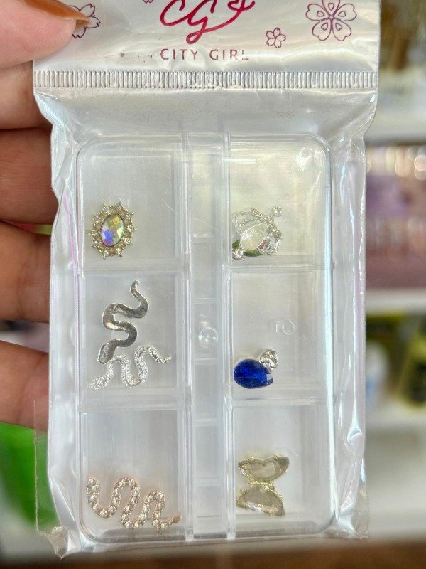 Producto - Apliques corona, serpientes y mariposas azul