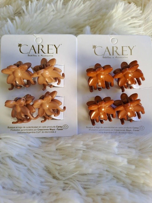 Producto - 6287OI CAREY Broche Flor Mini x 4 (el par) Tostado/Toffee