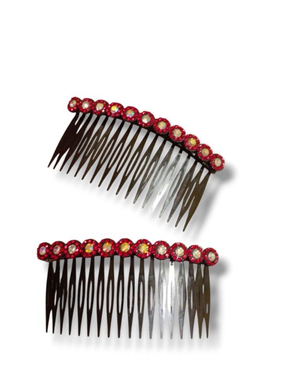 Producto - Par de  Peinetas Rojas 9 cm