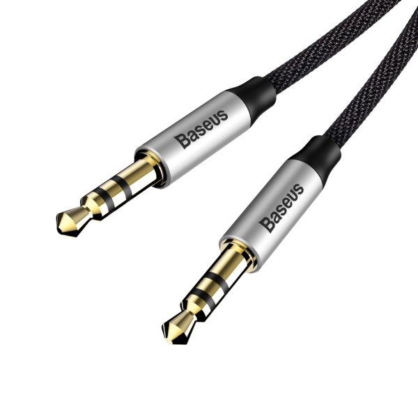 Producto - BASEUS YIVEN AUDIO CABLE (MALE TO MALE) M30 SILVER+BLACK 1,5 METROS