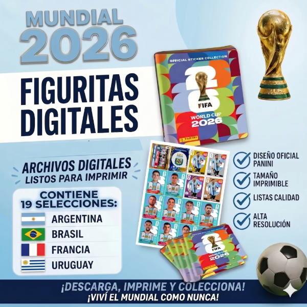 Producto - Album + Figuritas Mundial 2026 Para Imprimir Kit Imprimible