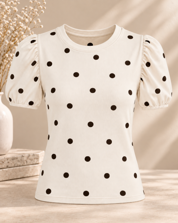 Producto - Remera Morley Rib Lunares  Manga Princesa - 2