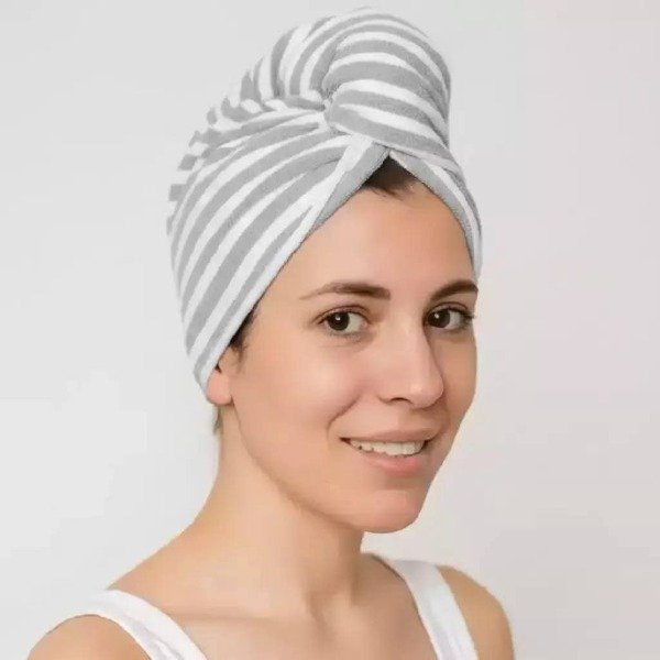 Producto - Turbante rayado City Blanco gris/blanco