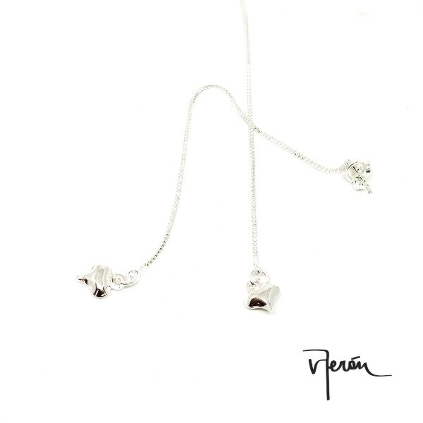 Producto - Aros cadena y corazón colgante
