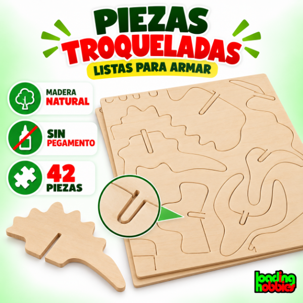 Producto - Dinosaurio Apatosaurio En Madera Rompecabeza 3d De Encastre - 2