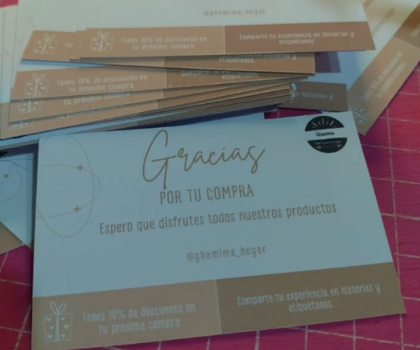 Producto - 100 Tarjetas de Presentación/Agradecimiento  9x5 cm - 19