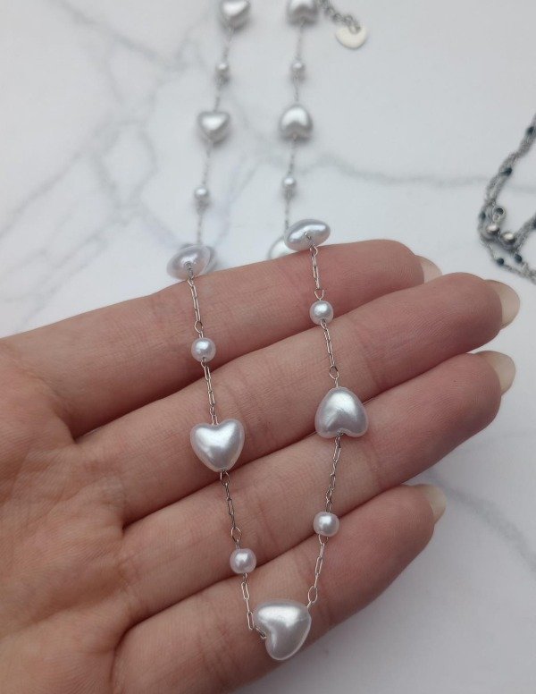 Producto - Collar con Corazones de Perlas - 2