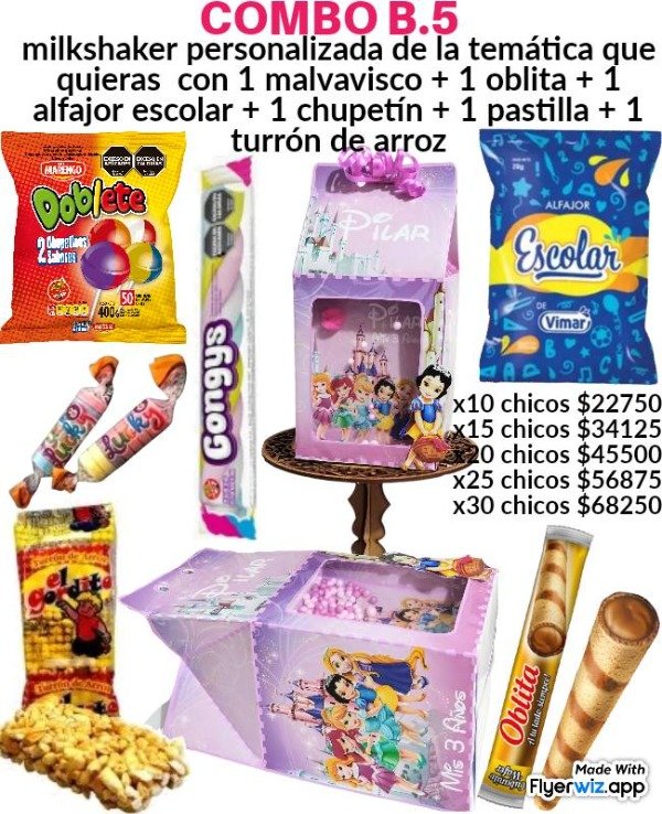 Producto - Combo B.5 cajita con visor 3d y golosinas personalizadas.
