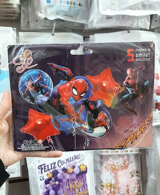 Producto - Hombre Araña - Set 5 Globos Agachado