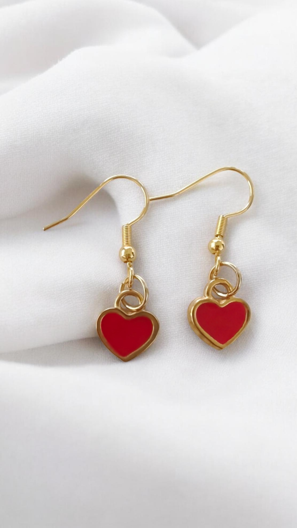 Producto - Pendientes corazón rojo