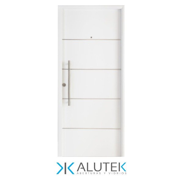 Producto - Puerta Premium Lisa con detalles en aluminio