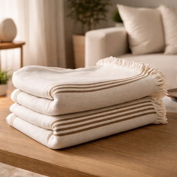 Producto - Manta Nativa 3 Líneas Marrones - 3