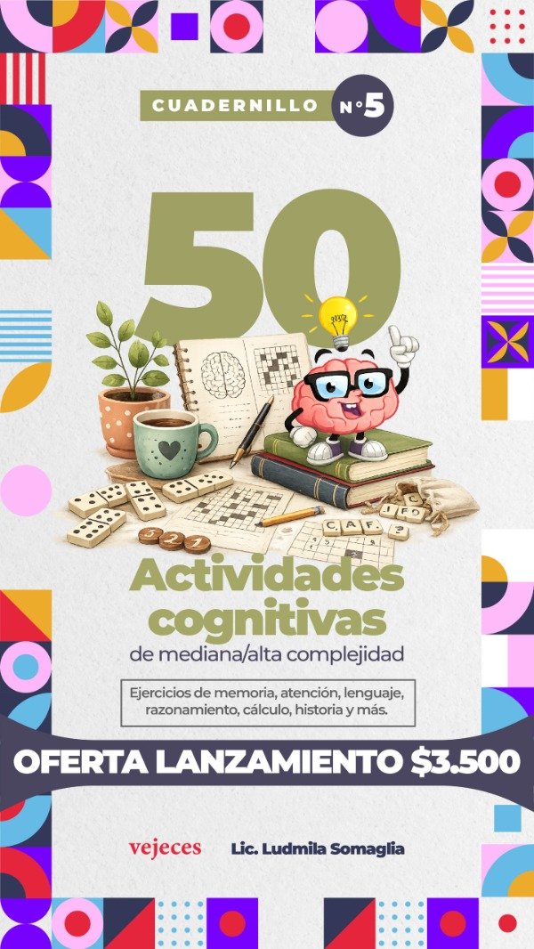 Producto - Cuadernillo fichas cognitivas número 5 (mediana y alta complejidad)