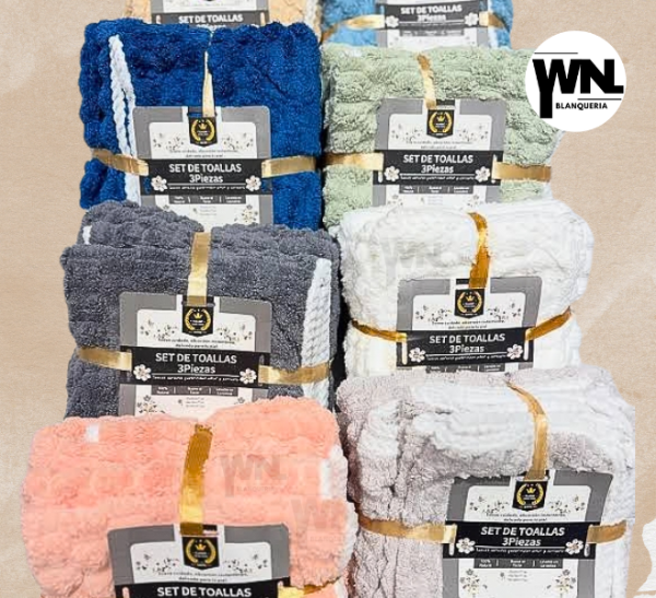 Producto - SET DE TOALLAS 3 PIEZAS LABRADOS