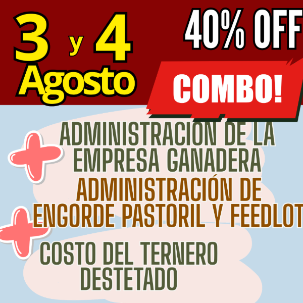Producto - COMBO 3 CURSOS:Gestión Ganadera + Costo del Ternero + Engorde Pastoril y Feedlot - 0