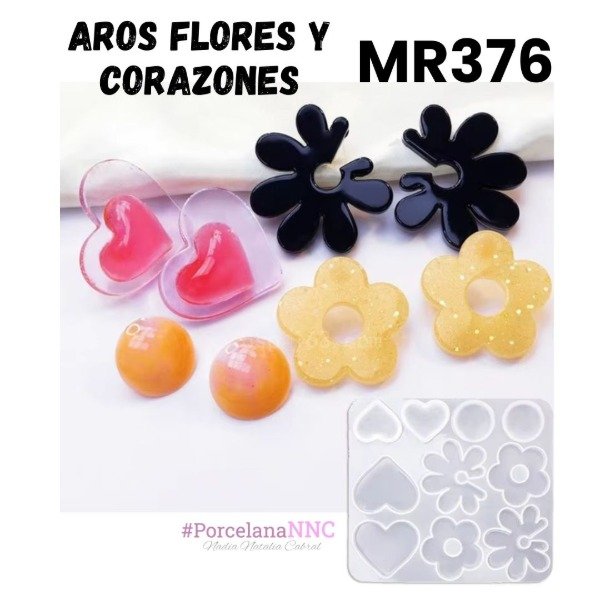 Producto - Aros Flores y Corazones MR376