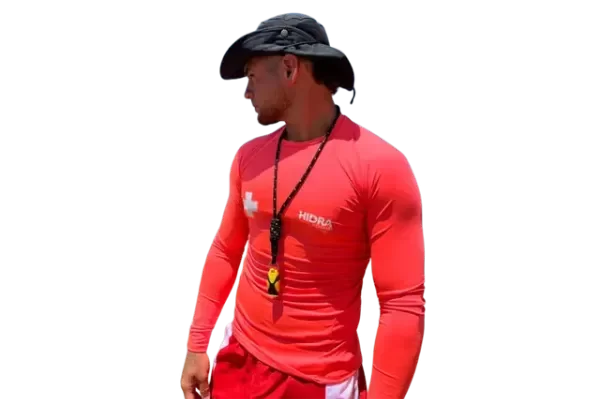 Producto - REMERA PRIMERA PIEL - PROTECCION UV - GUARDAVIDAS CORAL FLUO - HIDRA SPORT