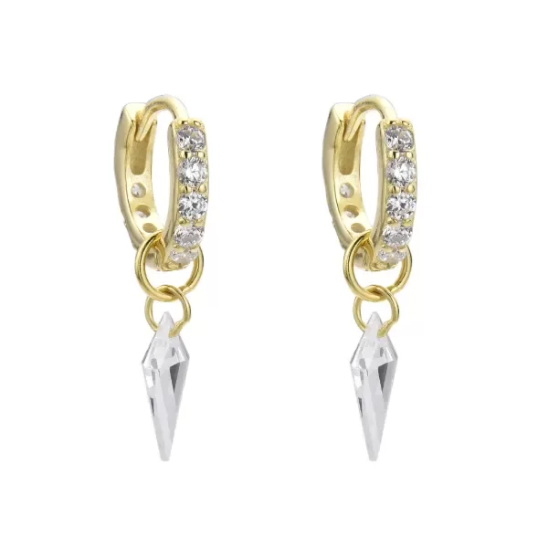 Producto - Argolla dorada12mm cristal colgante