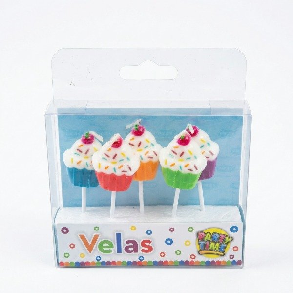 Producto - Mini velas cupcake pack x 6 multicolor - 0
