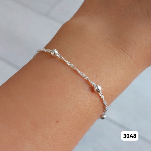 Producto - Pulsera Singapur pelotitas intercaladas