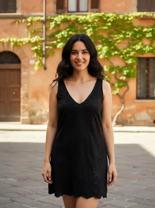 Producto - Vestido fibrana bordado - 0